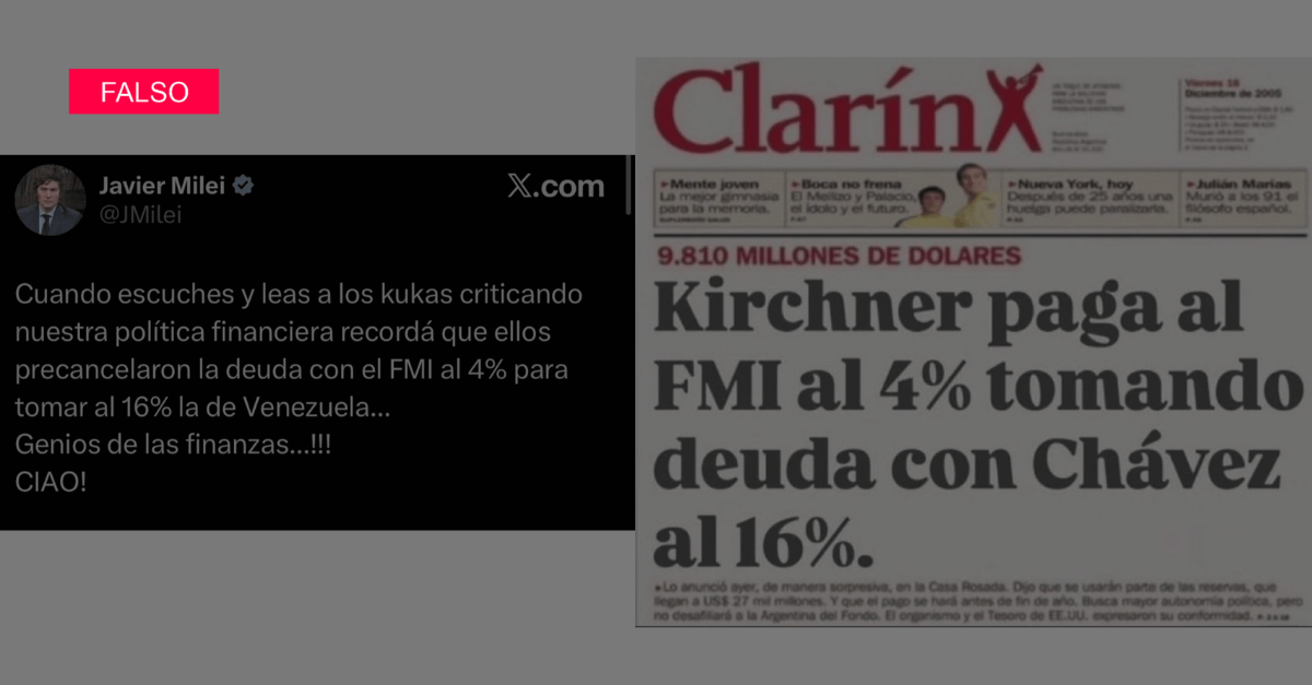 Milei cayó en una fake news: la tapa de Clarín que compartió nunca existió