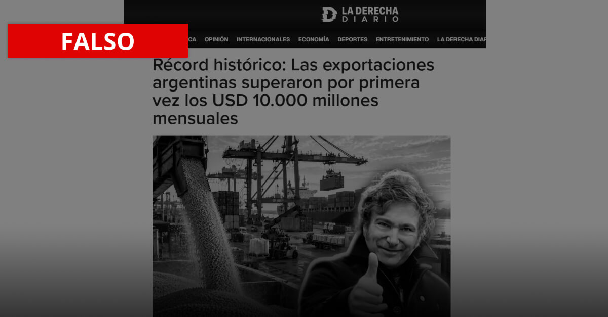 El «récord» de exportaciones que celebró Milei es falso en términos reales